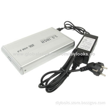 3.5-inch HDD SATA External Case with 2.0A Power, Supports USB 2.0